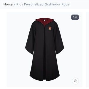 Pottery Barn Kids Black and Red Gryffindor Robe